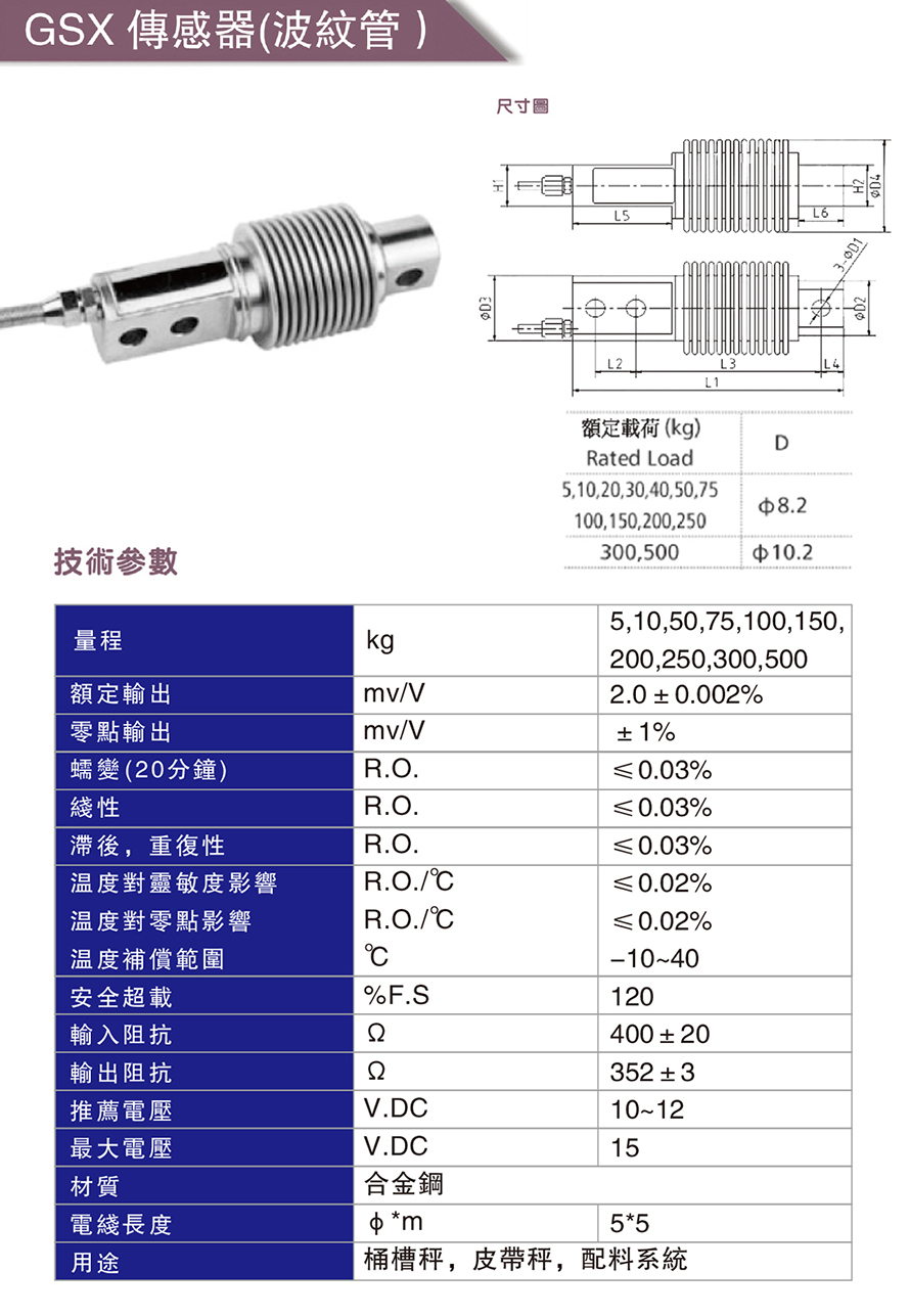 GSX傳感器（波纹管）